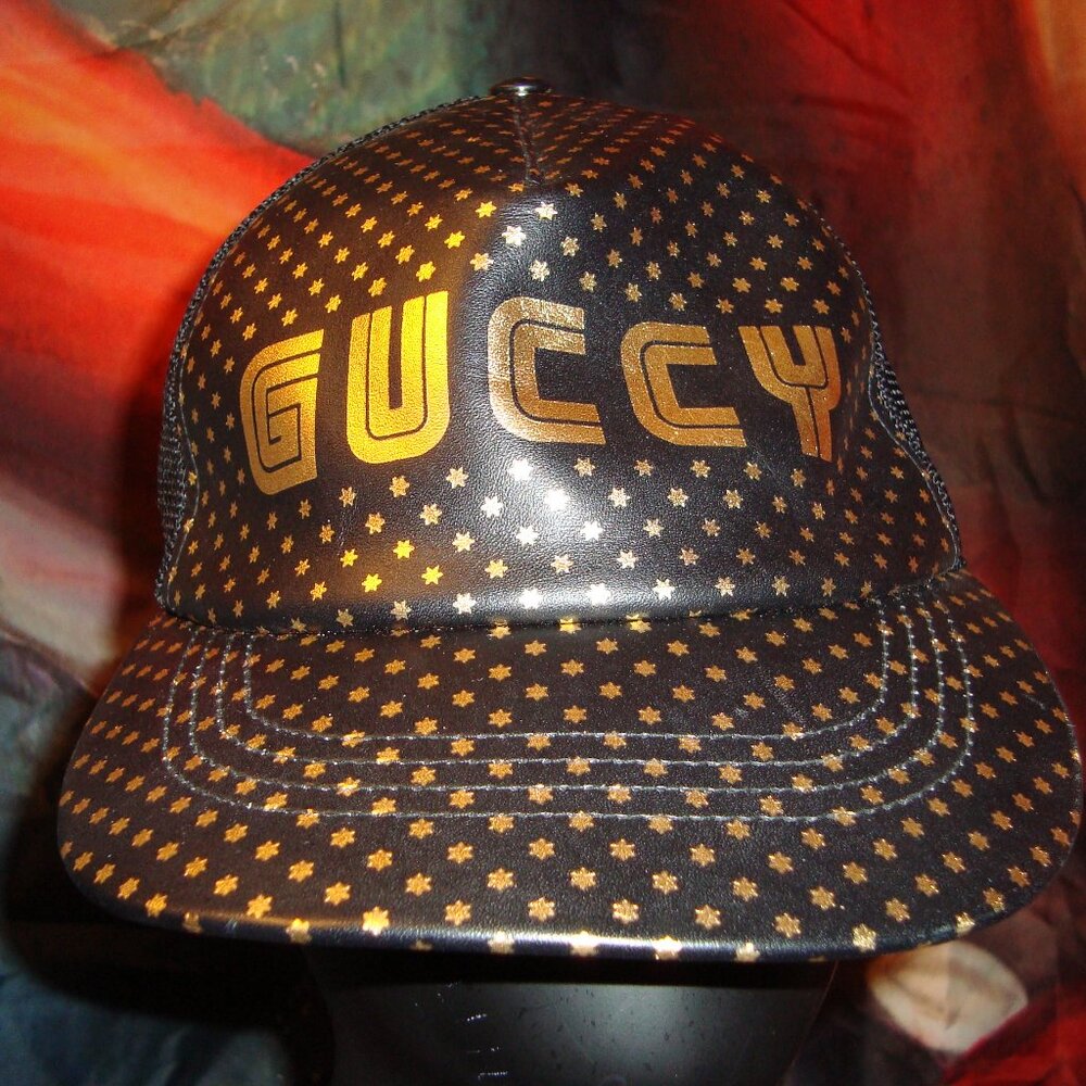 Authentic Leather Gucci Trucker Hat